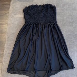 Black strapless dress!